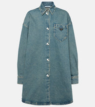 Prada Oversized denim shirt dress. Prada 超大牛仔衬衫裙