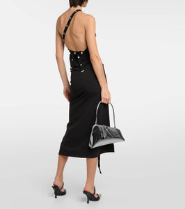 The Attico Embellished jersey midi dress
