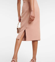 Safiyaa Feather-trimmed midi dress
