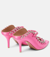 Malone Souliers Gala embellished satin mules