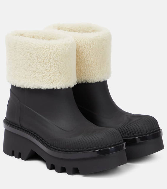 Chloe Raina shearling-trimmed ankle boots