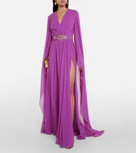 Elie Saab Pleated silk chiffon gown