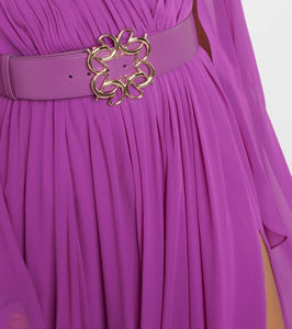 Elie Saab Pleated silk chiffon gown