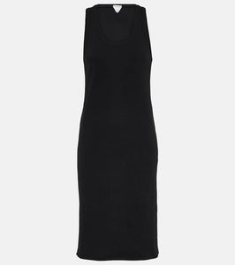 Bottega Veneta Ribbed-knit cotton jersey midi dress