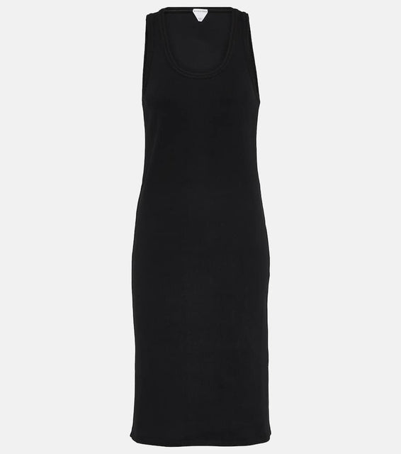 Bottega Veneta Ribbed-knit cotton jersey midi dress