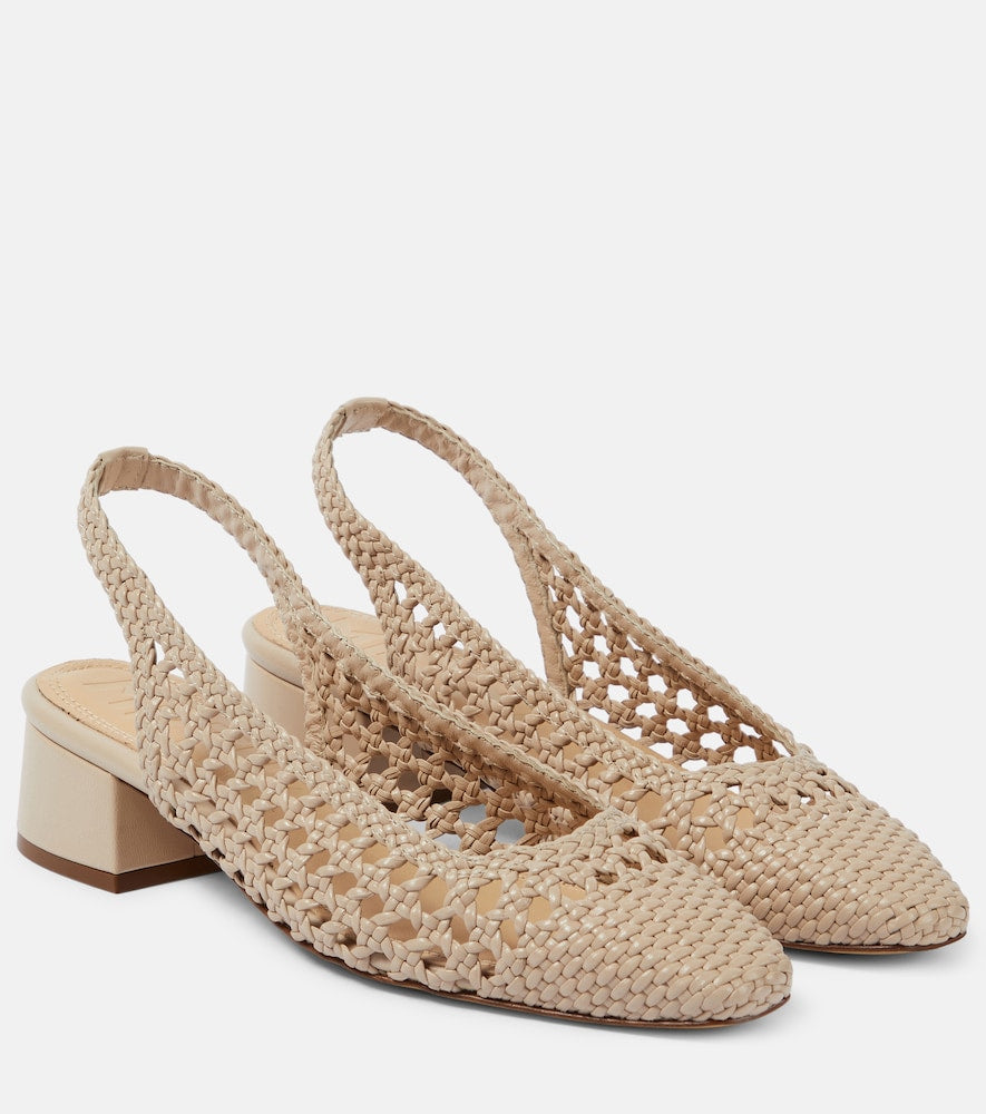 Souliers Martinez Nova Tarragona leather slingback pumps - Souliers Martinez Nova Tarragona 皮革露跟高跟鞋
