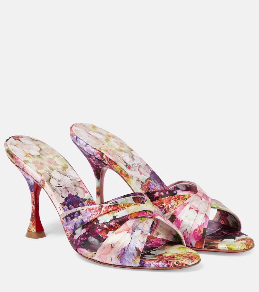 Christian Louboutin Nicol Is Back floral silk satin sandals - Christian Louboutin Nicol Is Back 花卉真丝缎凉鞋
