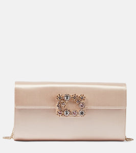 Roger Vivier Embellished satin shoulder bag. Shop Roger Vivier Clutches for women now.