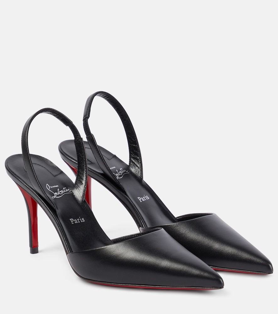 Christian Louboutin Apostropha leather slingback pumps - Christian Louboutin Apostropha 皮革露跟高跟鞋