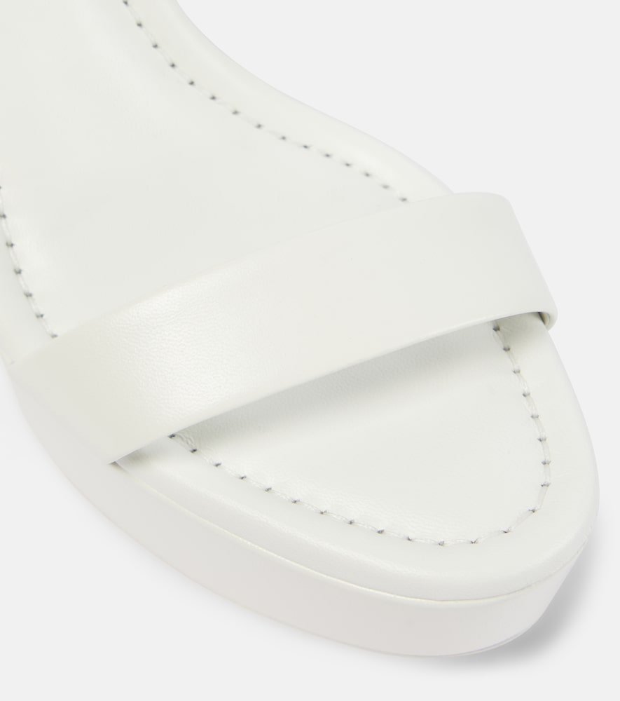 White Christian Louboutin Movida Jane 130 leather platform pumps - High-Heel Sandals
