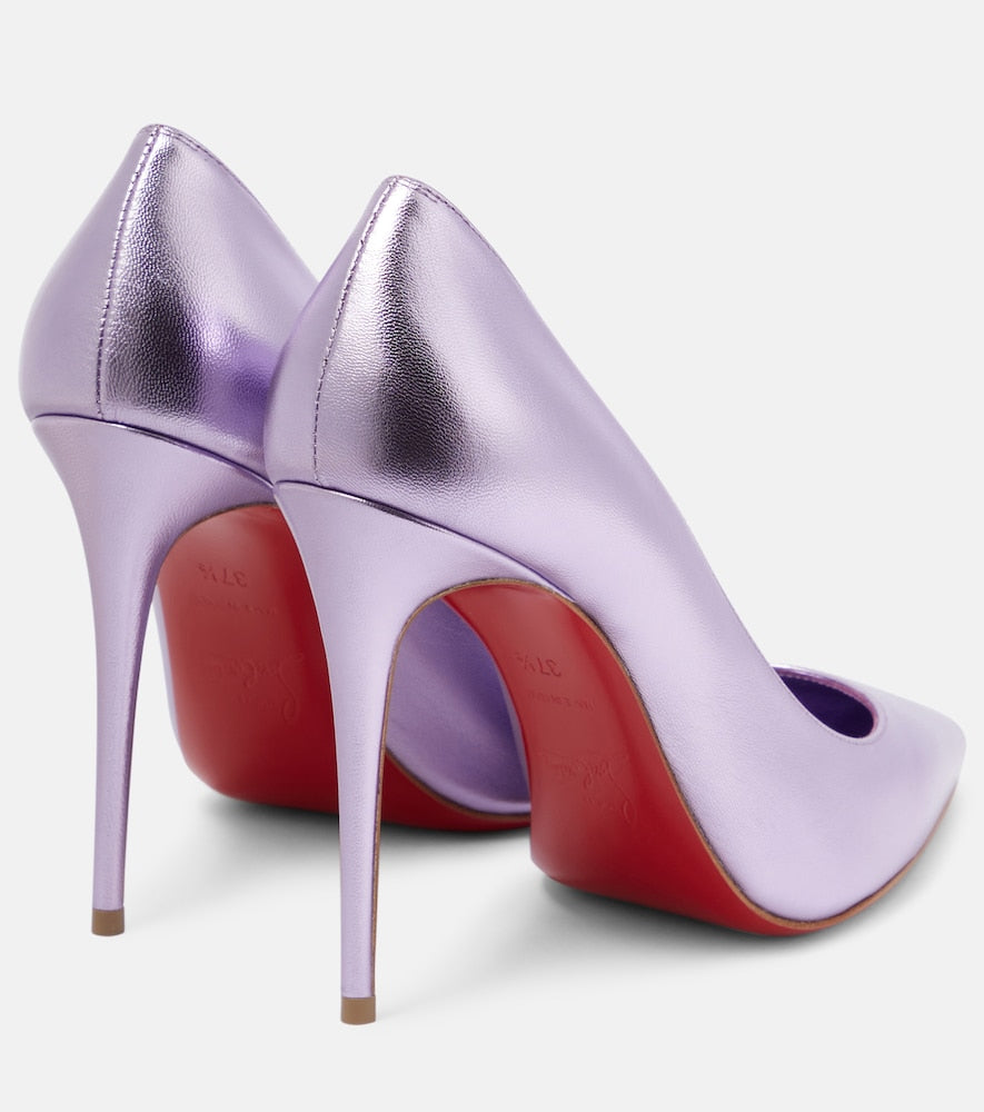 Christian Louboutin Kate 100 metallic leather pumps