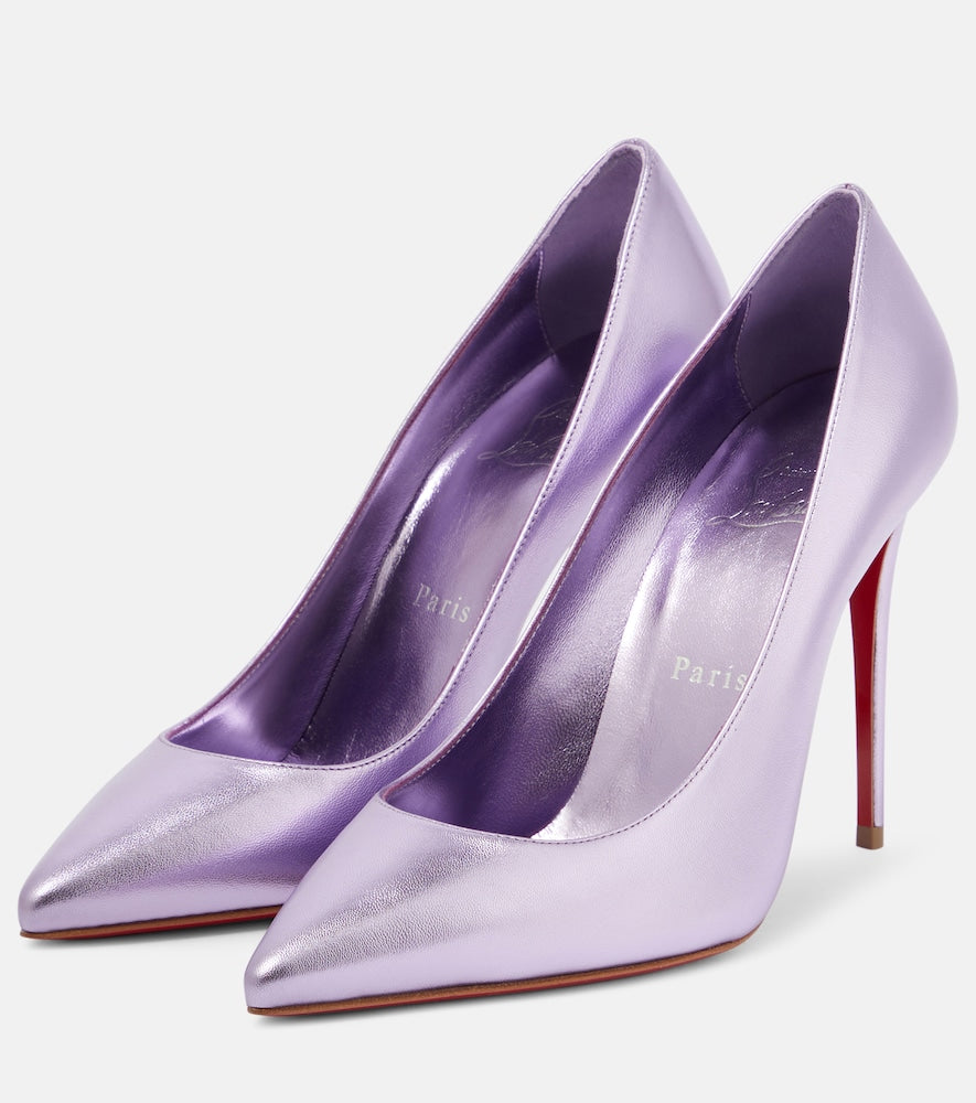 Christian Louboutin Kate 100 metallic leather pumps