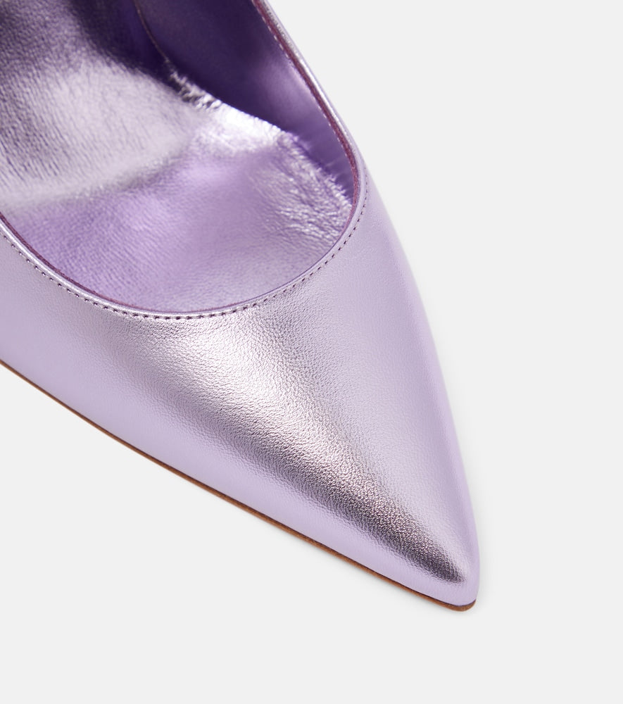 Christian Louboutin Kate 100 metallic leather pumps