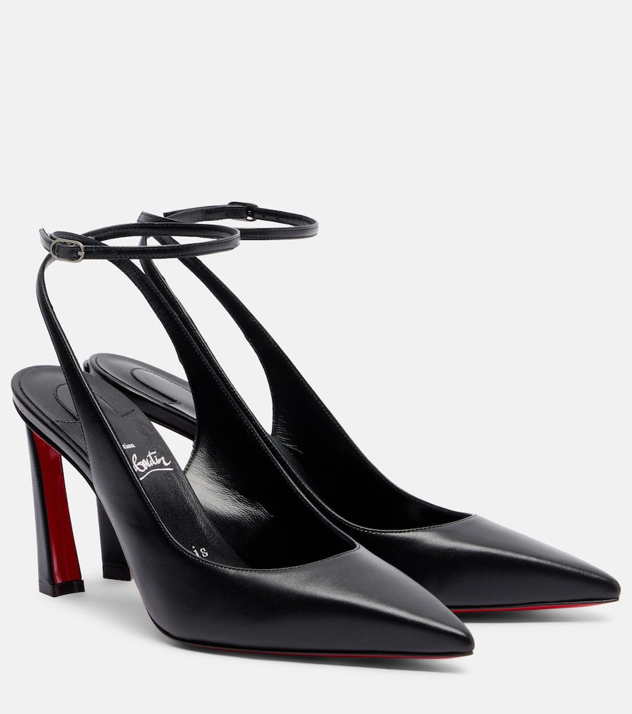 Christian Louboutin Condora 85 leather slingback pumps - Christian Louboutin Condora 85 皮革露跟高跟鞋