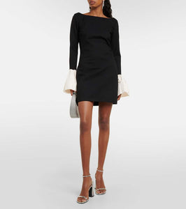Staud Hawthorne taffeta-trimmed minidress