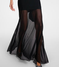 David Koma Tulle-trimmed ruched bustier gown