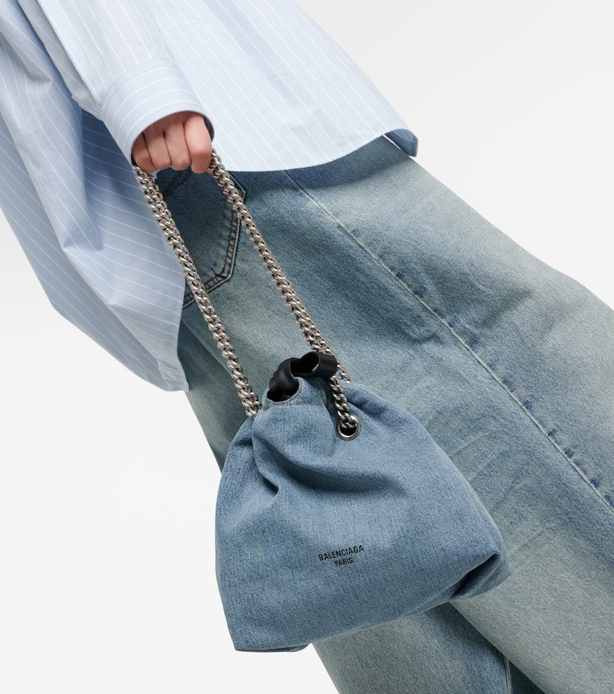 Balenciaga Crush Small denim tote bag