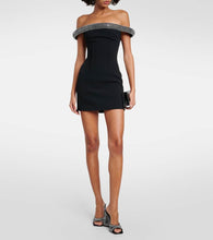 David Koma Crystal-embellished cady minidress