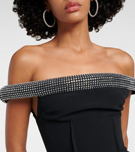 David Koma Crystal-embellished cady minidress