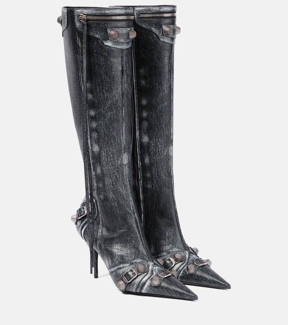 Balenciaga Cagole 90 leather knee-high boots