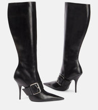Balenciaga Knife 110 leather knee-high boots
