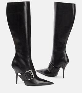 Balenciaga Knife 110 leather knee-high boots