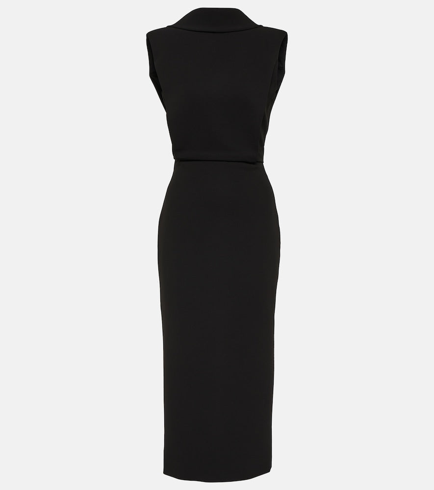 Roland Mouret High neck cady midi dress. Roland Mouret 高领绉纱中长连衣裙