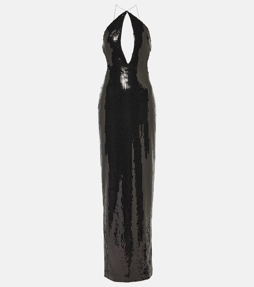 M√É¬¥not Elsa cutout sequined gown. M√É¬¥不是艾莎镂空亮片礼服
