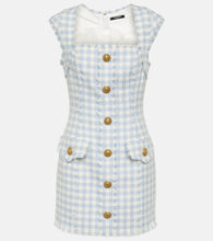 Balmain Gingham tweed minidress