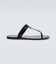 Saint Laurent Cassandre leather thong sandals
