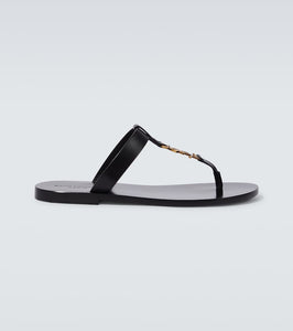 Saint Laurent Cassandre leather thong sandals