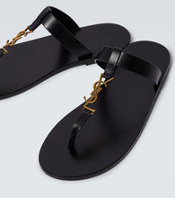 Saint Laurent Cassandre leather thong sandals