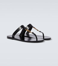 Saint Laurent Cassandre leather thong sandals