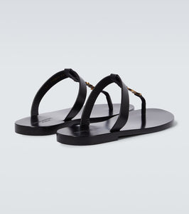 Saint Laurent Cassandre leather thong sandals
