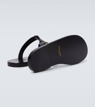 Saint Laurent Cassandre leather thong sandals