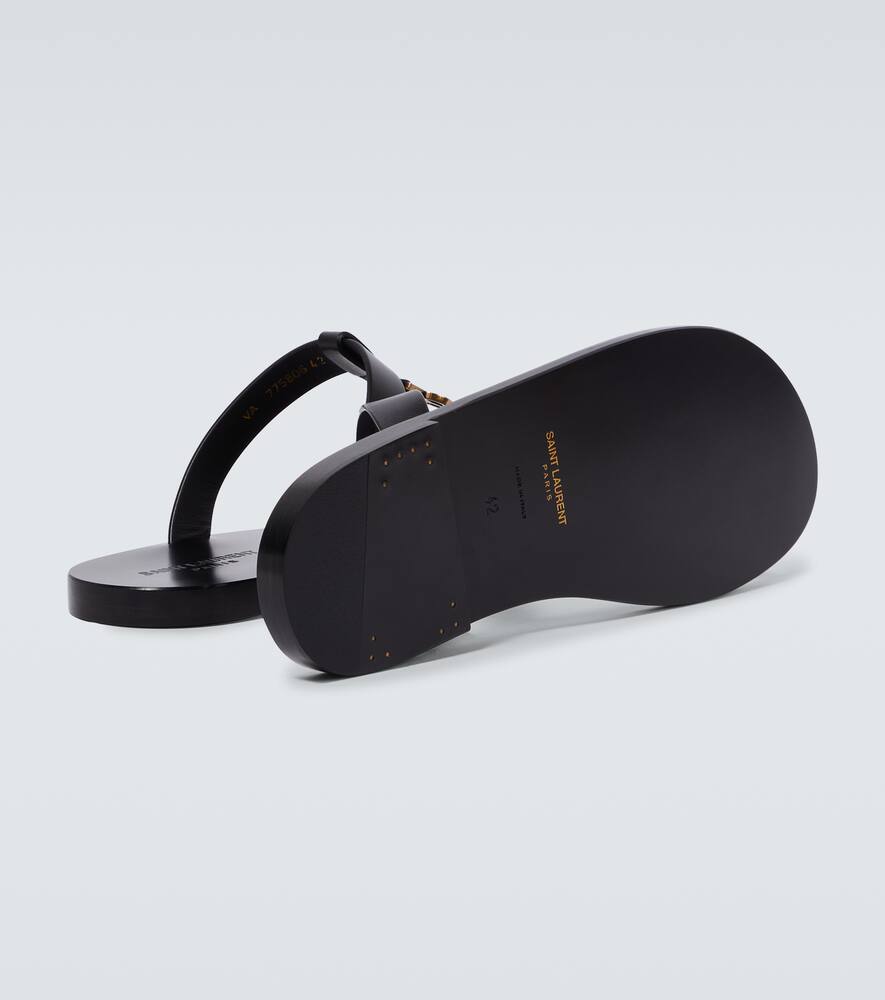 Saint Laurent Cassandre leather thong sandals