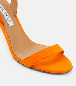 Aquazzura So Nude 85 suede block sandals