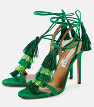 Aquazzura Capri Tassel 105 suede sandals