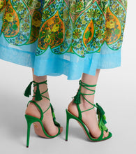 Aquazzura Capri Tassel 105 suede sandals