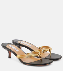 Aquazzura Essential 50 metallic mules