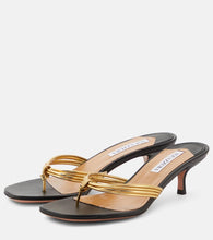 Aquazzura Essential 50 metallic mules
