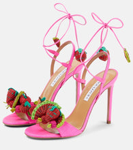 Aquazzura Strawberry Punch 105 raffia sandals