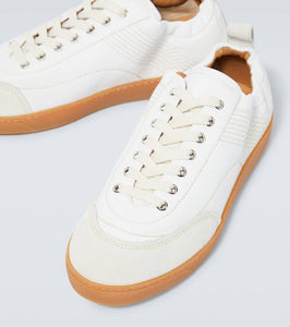 Dries Van Noten Suede-trimmed leather sneakers