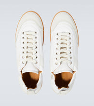 Dries Van Noten Suede-trimmed leather sneakers
