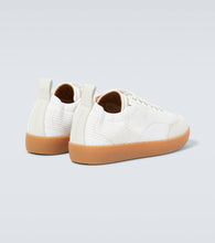 Dries Van Noten Suede-trimmed leather sneakers
