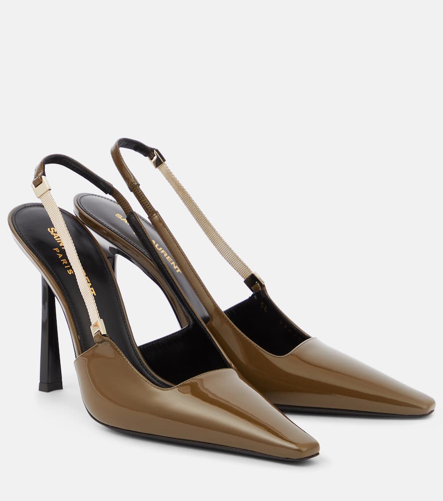 Saint Laurent Blake 110 patent leather slingback pumps