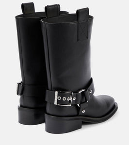 Ganni Faux leather biker boots