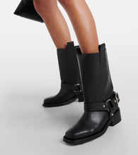 Ganni Faux leather biker boots
