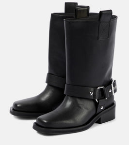 Ganni Faux leather biker boots