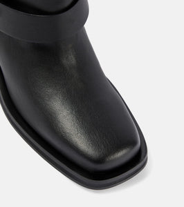Ganni Faux leather biker boots